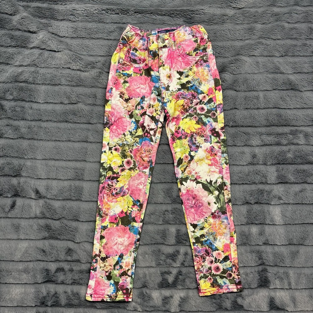 Levis Girls The Knit Jean Multi Color Floral Print Skinny Pants Size 6 Regular